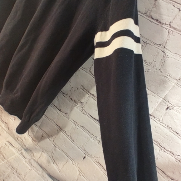 Lacoste L!VE Mens Black White Stripe Pullover Sweater 7 - Picture 16 of 16